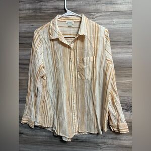 Sundance Create Beauty Top Striped Button Up Top